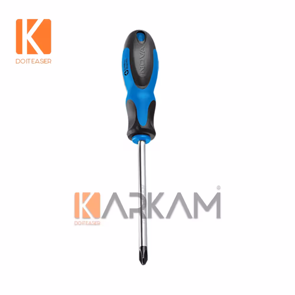 پیچگوشتی 75در3 چهارسو دسته پلاستیکی 1620 نوا