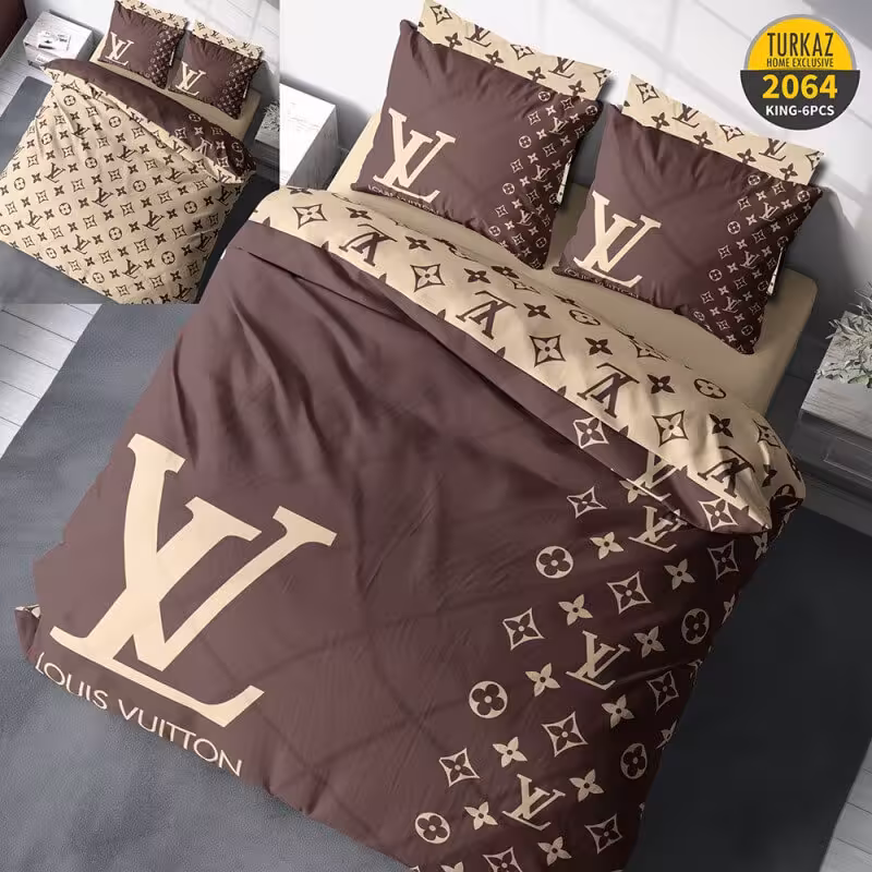 سرویس روتختی طرح لویی ویتون برند Turkaz دو نفره کد 2064