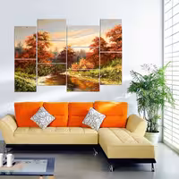 تابلو شاسی 10 تکه طرح نقاشی پاییز کد 155 سایز 145x95 سانتیمتر