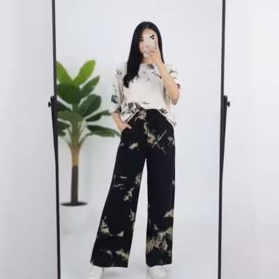 ست تیشرت شلوار دورس پنبه مدل مرمر