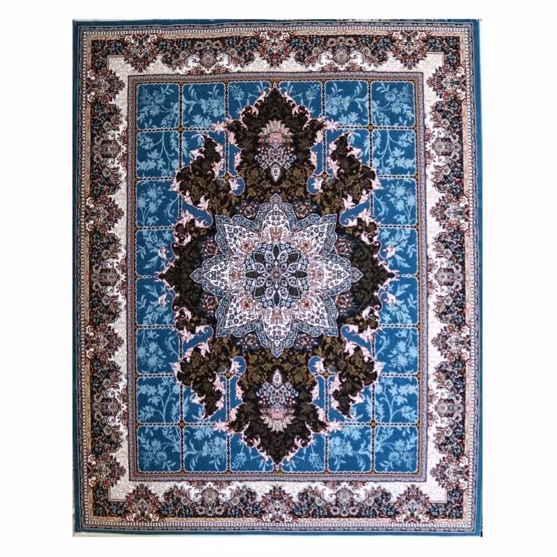 فرش ماشینی کاشان440شانه12متری طرح هیواآبی(باارسال رایگان)