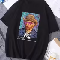 تیشرت لانگ طرح ونگوگ