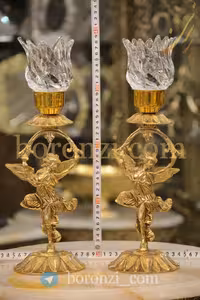 شمعدان فرشته لاله دار برنزی