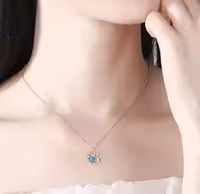 گردنبند سوارسکی وارداتی نقره کد 20613