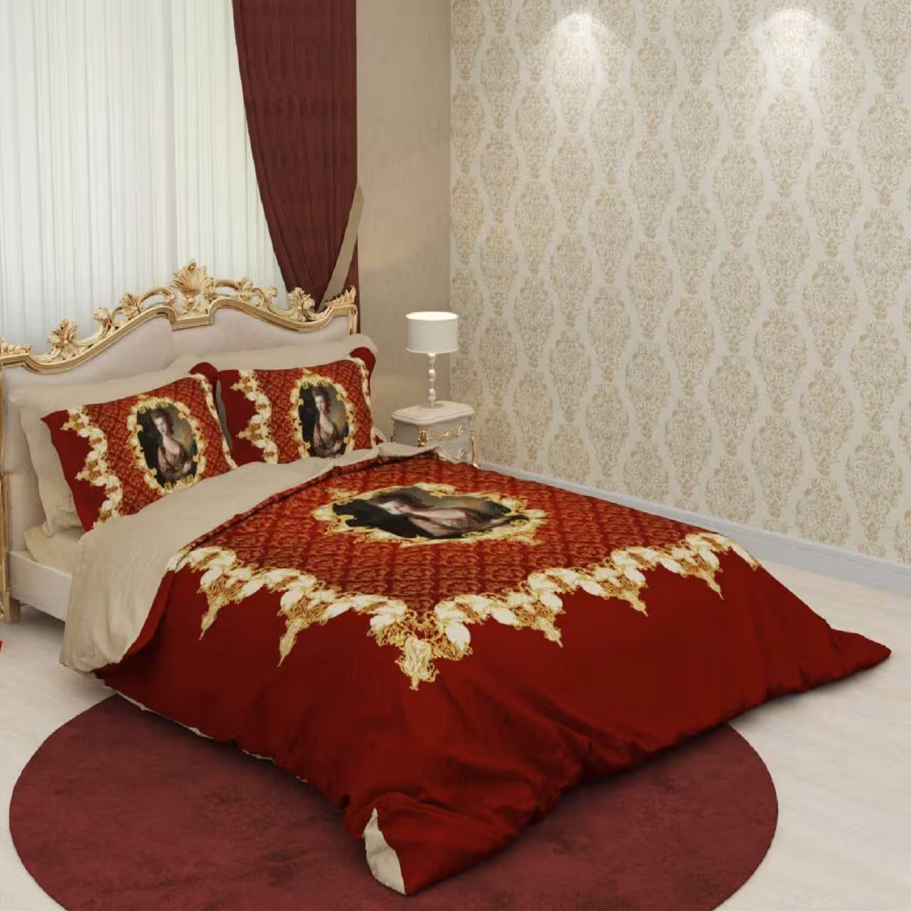 سرویس لحاف روتختی ترکسان کد D188 دو نفره 6 تکه