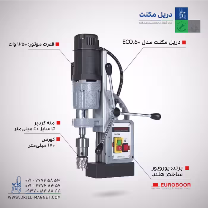 دریل مگنت صنعتی مدل ECO.50، ظرفیت مته 50 میلی‌متر
