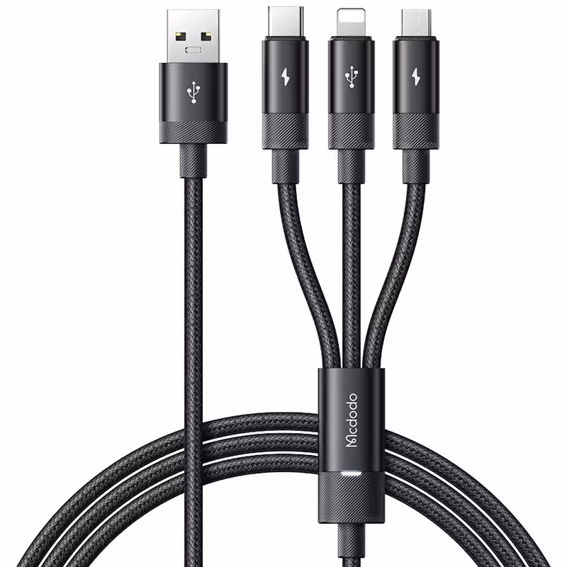 کابل تبدیل USB به MicoUSB/ USB-C / لایتنینگ مک دودو مدل CA-579 طول 1.2 متر