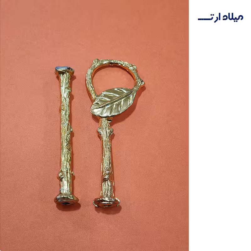 هولدر دو طبقه طلایی مدل برگی