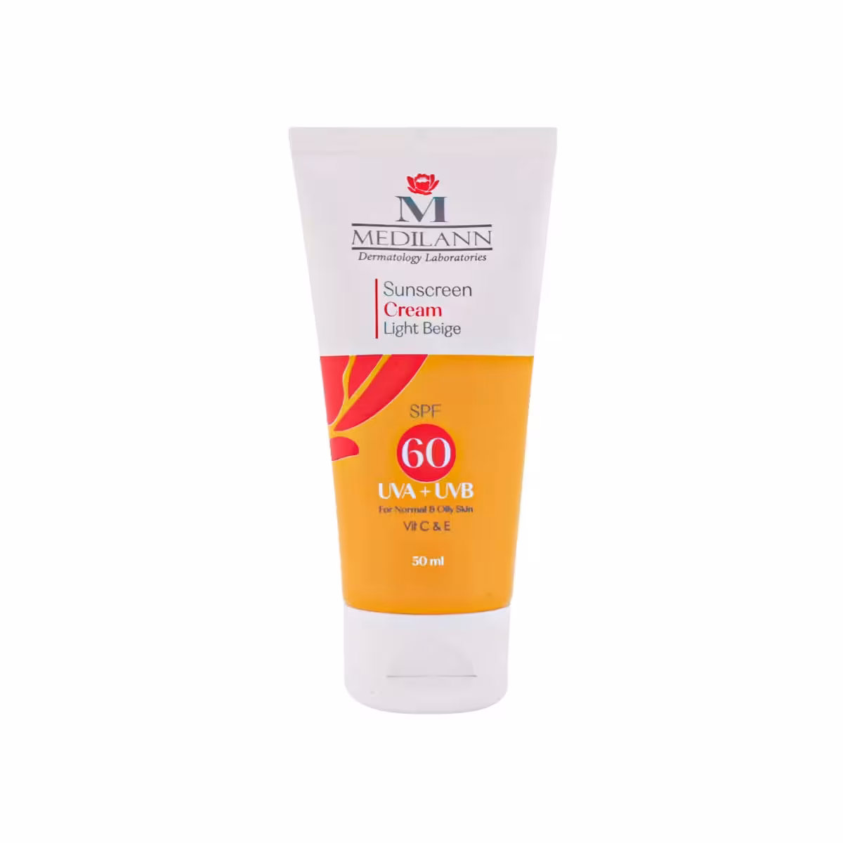 کرم ضد آفتاب رنگی SPF60 مدیلن مناسب پوست های چرب و معمولی 50 میلی لیتر