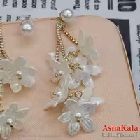 گوشواره جواهری مدل آویز نگیندار رنگ طلایی کد GSH152131W