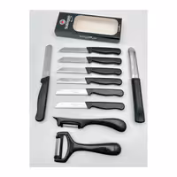 ست 10 عددی چاقوی میوه‌خوری، پوست‌کن و ابزار تزئین زولینگن | Solingen | مدل کلیور سیم‌دار | رنگ مشکی | تیغه استیل ضدزنگ | طراحی ارگونومیک | مناسب برای آشپزخانه و پذیرایی | ساخت آلمان