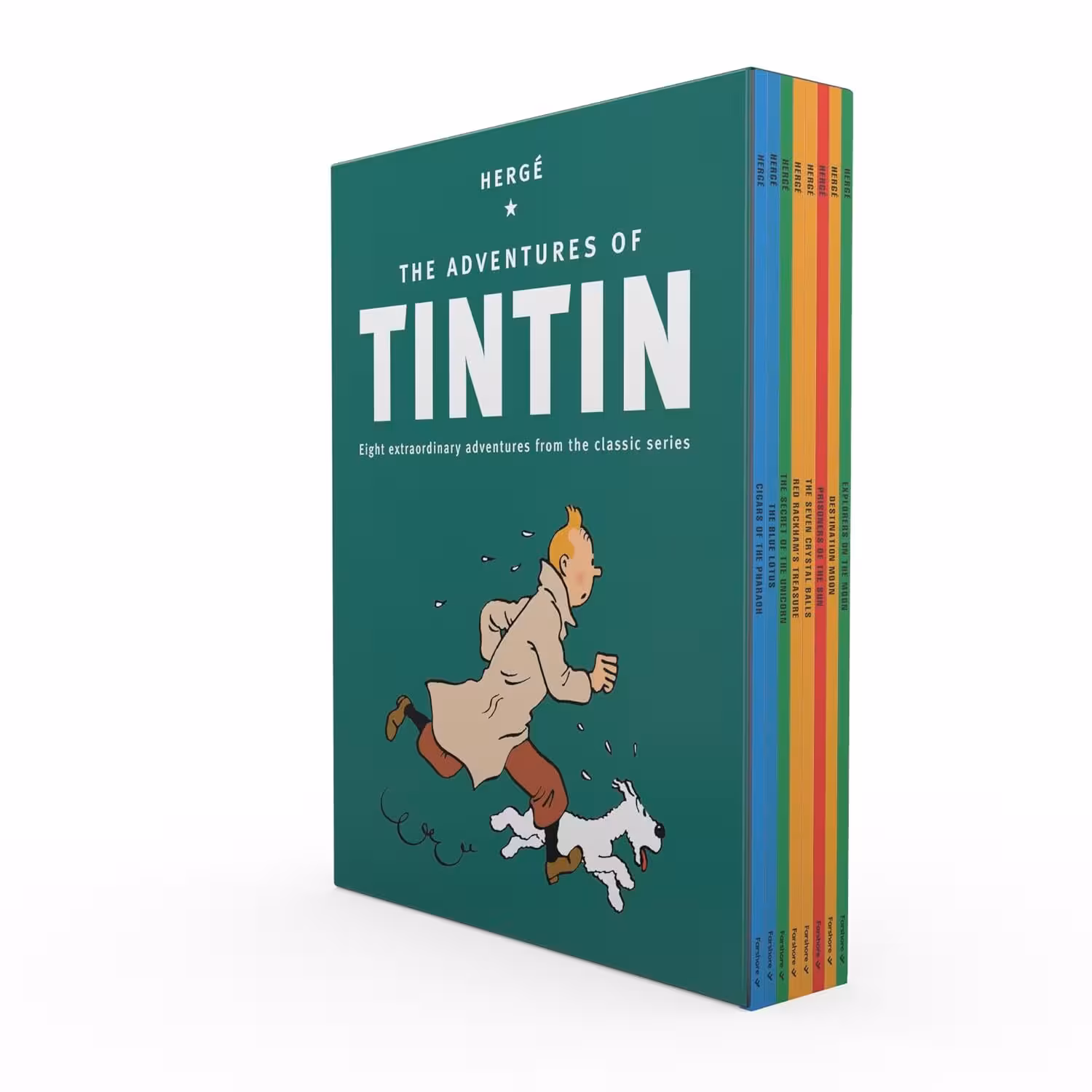 باکس 8 جلدی کتاب های تن تن The Adventures Of Tintin Eight Extraordinary Adventures From The Classic Series