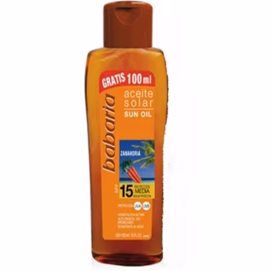 روغن برنزه کننده باباریا SPF 15حاوی عصاره هویج 300 میلی لیتر