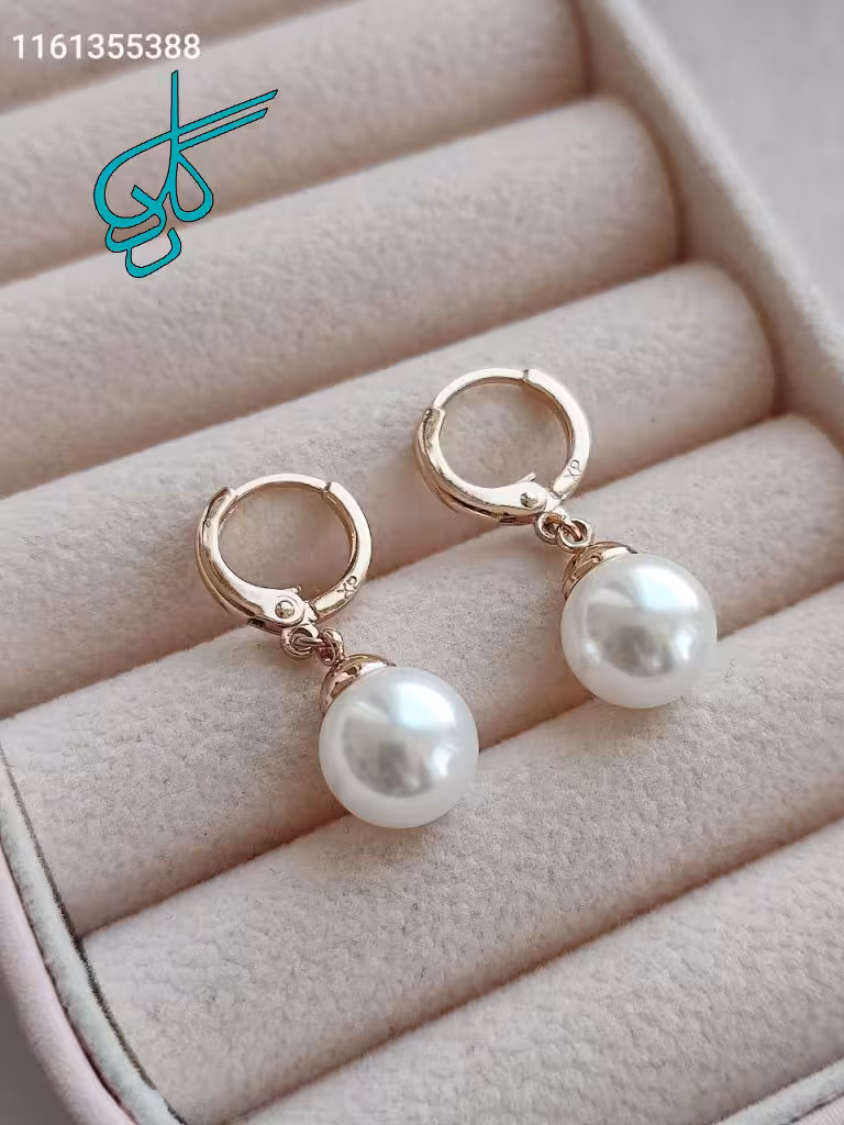 خرید گوشواره آویزی مرواریدی مارک ژوپینگ کیفیت عالی رنگ ثابت کد 1616402 - ردگل