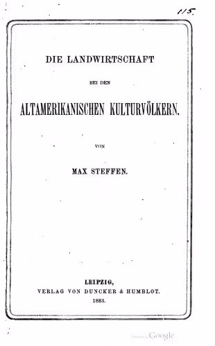 خرید و دانلود نسخه کامل کتاب Die Landwirtschaft bei den altamerikanischen Kulturvölkern