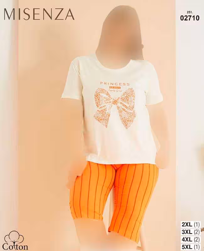 تیشرت وشلوارک سایز بزرگ زنانه میسنزا کد 02710