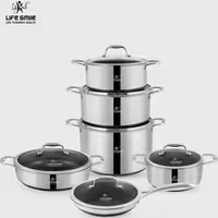 سرویس قابلمه لایف اسمایل مدل LIFEP18-12 استیل دوطرف لیزری 12 پارچه