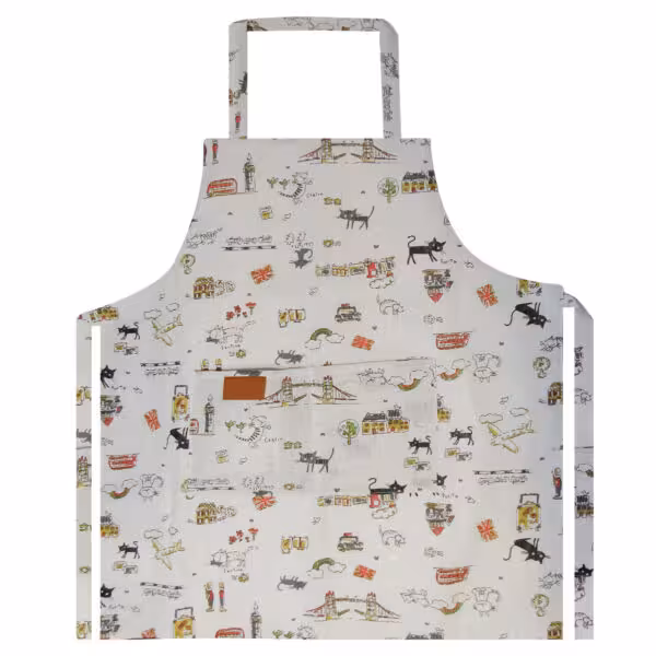 تیچکو پیشبند طرح گربه مشکی و قطار