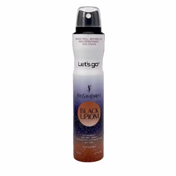 اسپری خوشبو کننده بدن  زنانه lets go لتس گو مدل black upiom حجم 200 میلی لیتر | Let’s Go women’s Body Deodorant Spray Model black upiom 200 ml