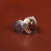 انگشتر اوپال مردانه کد 30175 - جواهری مشاهیر