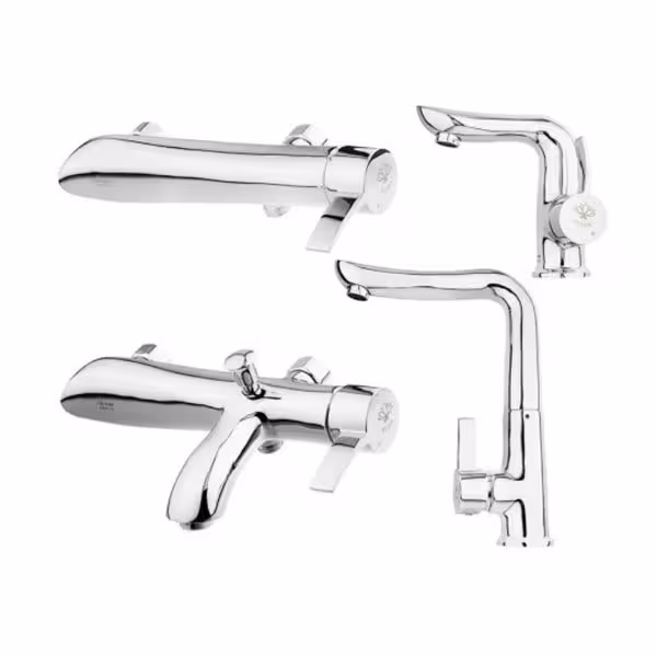 ست شیرالات آویسا مدل لوتوس کروم