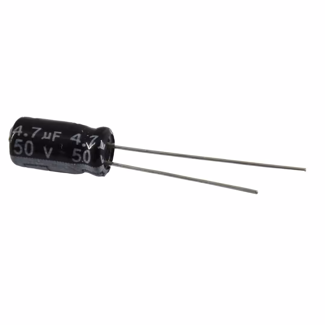 خازن الکترولیتی 4.7 میکرو فاراد 50ولت -4.7UF/50V