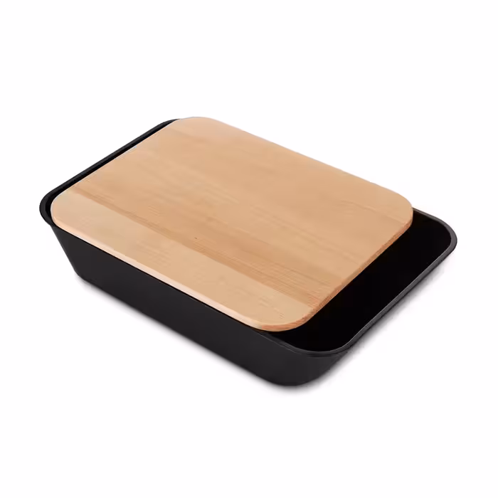 تخته چوبی برش با ظرف نگهداری مواد غذایی چیبو