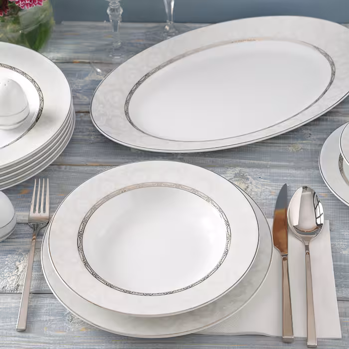 سرویس 102 پارچه 12 نفره طرح هدیه پلاتینی