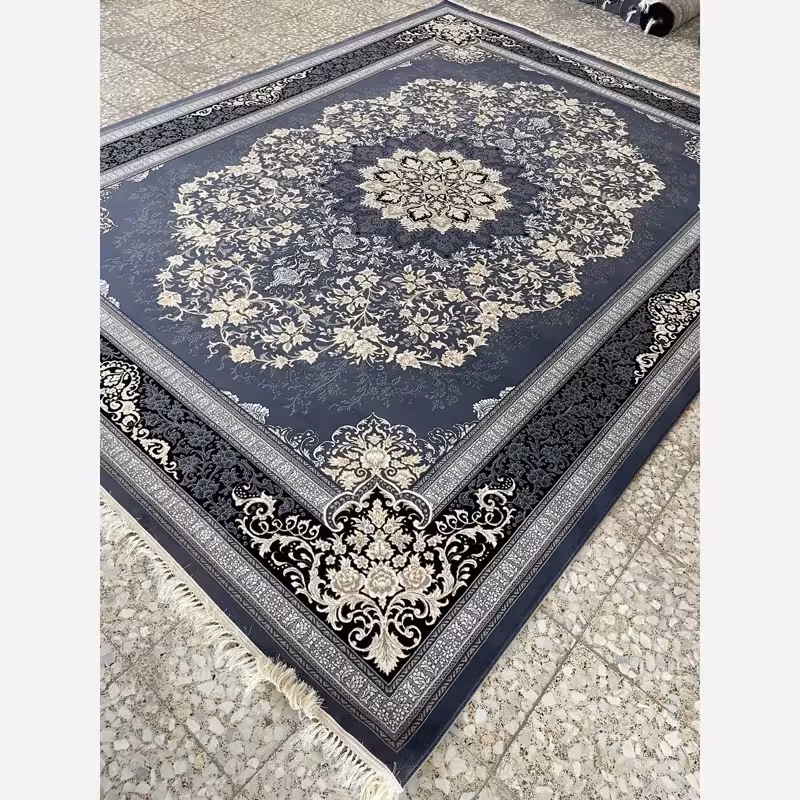 فرش ماشینی کاشان 700شانه 12متری طرح مهریس دلفینی(باارسال رایگان)