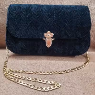 کیف مجلسی زنانه کیف مشکی کیف مخمل