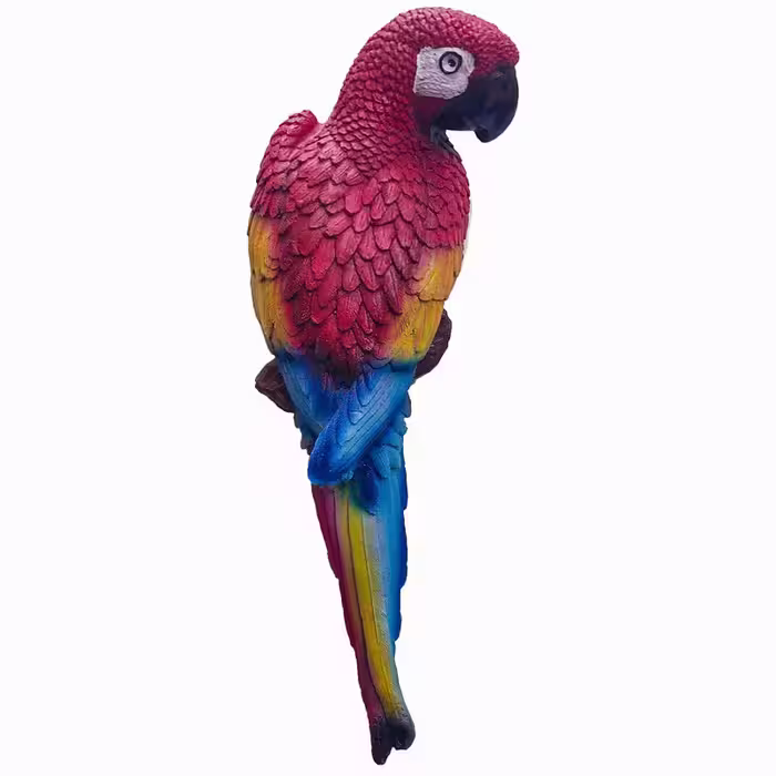 مجسمه و دیوارکوب طوطی ماکائو اسکارلت