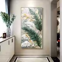 تابلو دکوراتیو نقش برجسته برگ موز هنر دست ابعاد 120*70 کد 714
