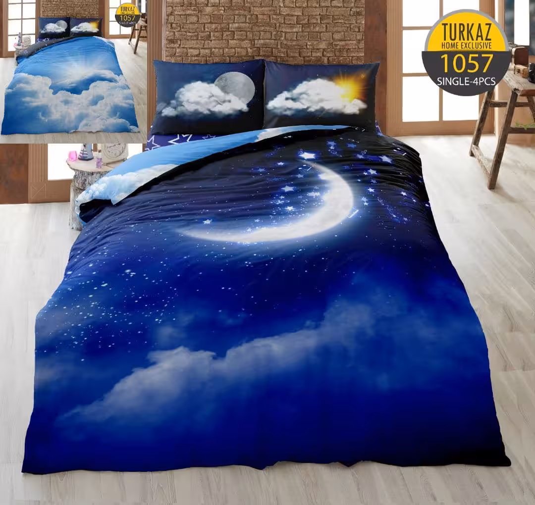 سرویس لحاف روتختی 1 نفره چاپی تنسل برند ترکاز(Turkaz) کد 1057