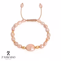 دستبند مروارید پرورشی و باروک و گوی البرنادو طلا