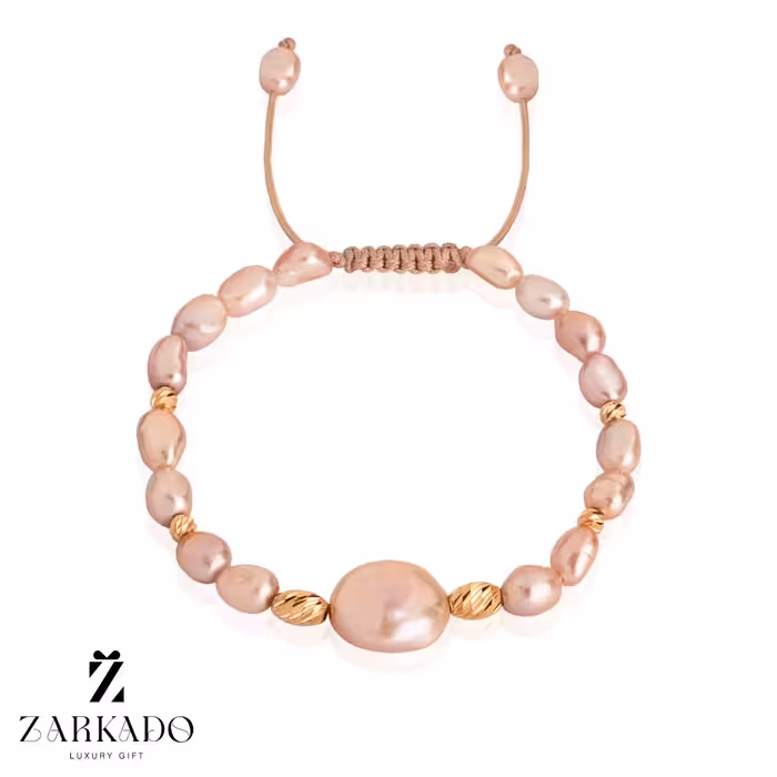 دستبند مروارید پرورشی و باروک و گوی البرنادو طلا