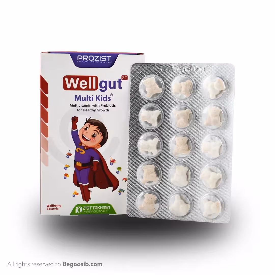 قرص جویدنی ول گات مولتی کیدز زیست تخمیر 30 عددی