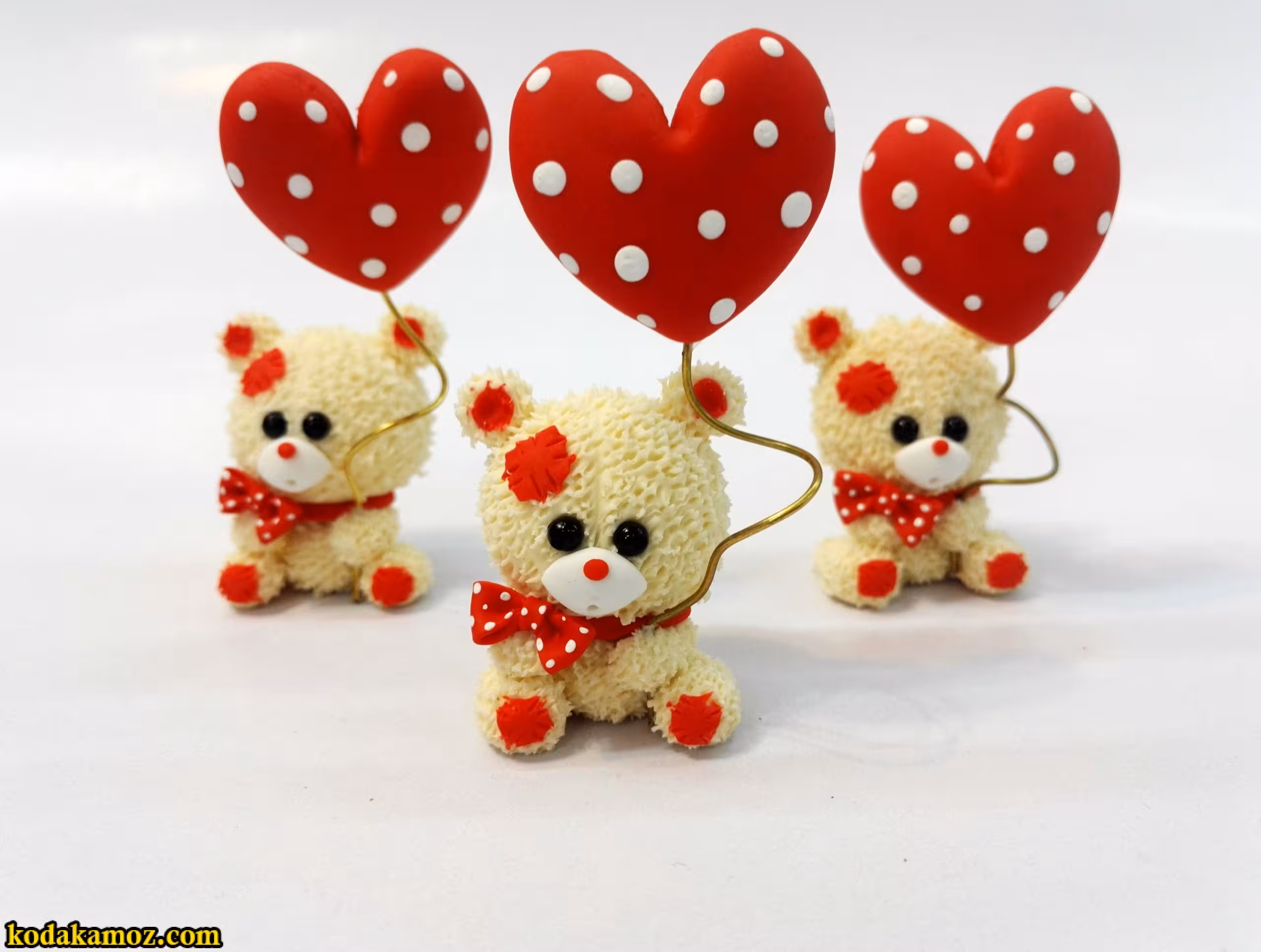 مجسمه خمیری خرس خوش قلب ولنتاین (هدیه ولنتاین خرس خوش قلب)