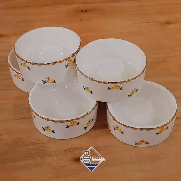 کاسه کوچک طلا طرح گل سه