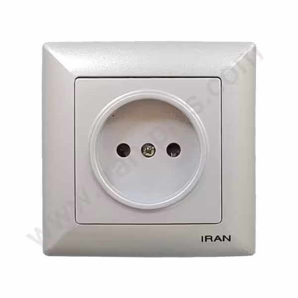 پریز برق ساده محافظ دار مدل الیزه رنگی نقره ای