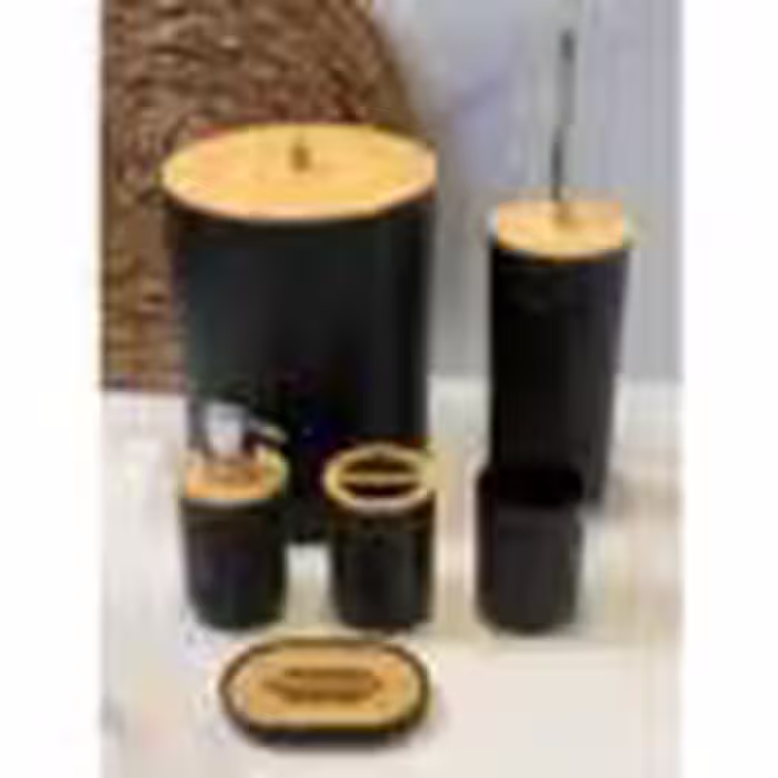 ست بهداشتی 6 پارچه درب جنس بامبو AF-429 BLACK مشکی