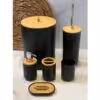 ست بهداشتی 6 پارچه درب جنس بامبو AF-429 BLACK مشکی