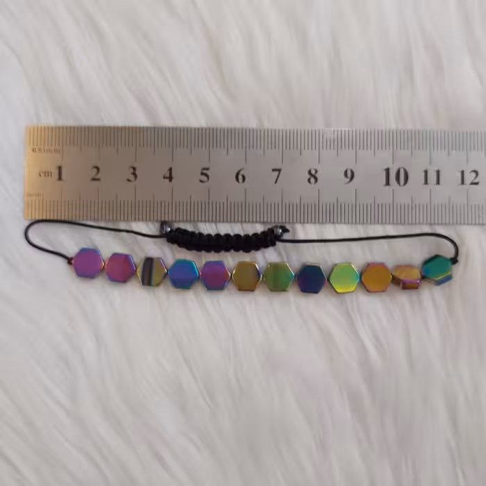 دستبند مدل حدید طرح شش ضلعی کد 111