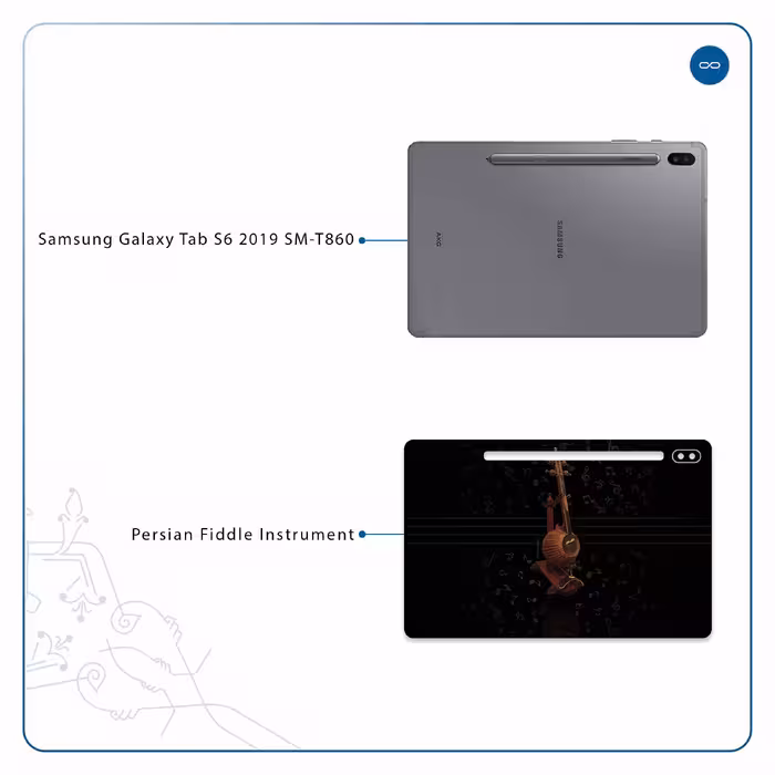 برچسب پوششی ماهوت مدل Persian Fiddle Instrument مناسب برای تبلت سامسونگ Galaxy Tab S6 2019 SM-T860
