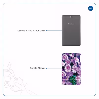 برچسب پوششی ماهوت مدل Purple-Flower مناسب برای تبلت لنوو A7-50 A3500 2014