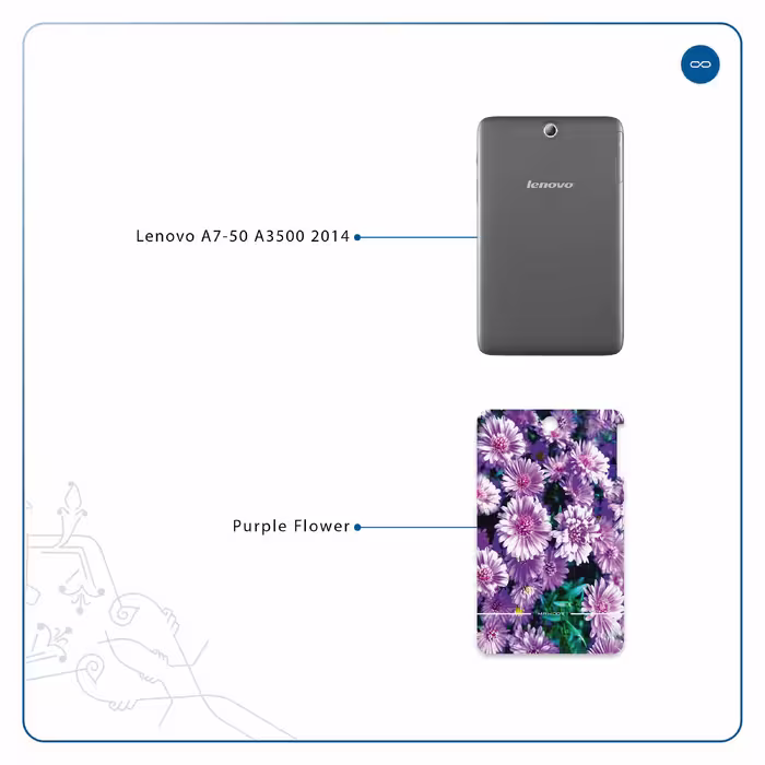 برچسب پوششی ماهوت مدل Purple-Flower مناسب برای تبلت لنوو A7-50 A3500 2014