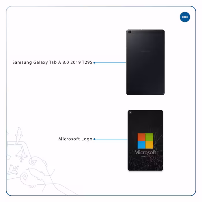 برچسب پوششی ماهوت مدل Microsoft-Logo مناسب برای تبلت سامسونگ Galaxy Tab A 8.0 2019 T295