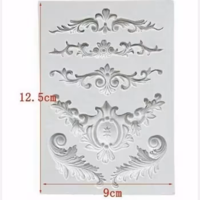 قالب شکلات مدل مالد فوندانت طرح مولد حروف و اعداد و قلب و حاشیه مجموعه 3 عددی