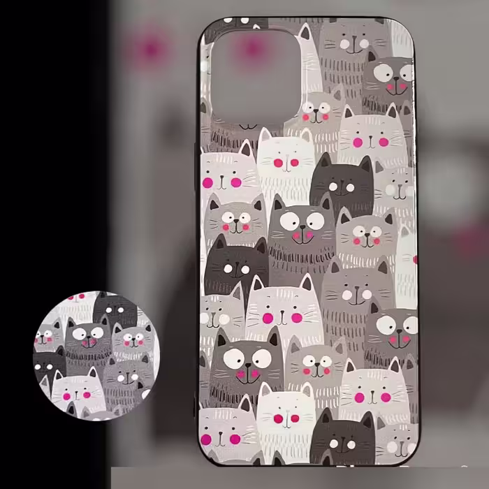 کاور طرح CAT مناسب برای گوشی موبایل اپل IPHONE 11 PRO به همراه پایه نگهدارنده