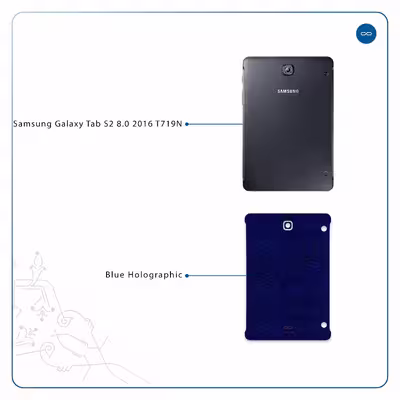 برچسب پوششی ماهوت مدل Blue-Holographic مناسب برای تبلت سامسونگ Galaxy Tab S2 8.0 2016 T719N