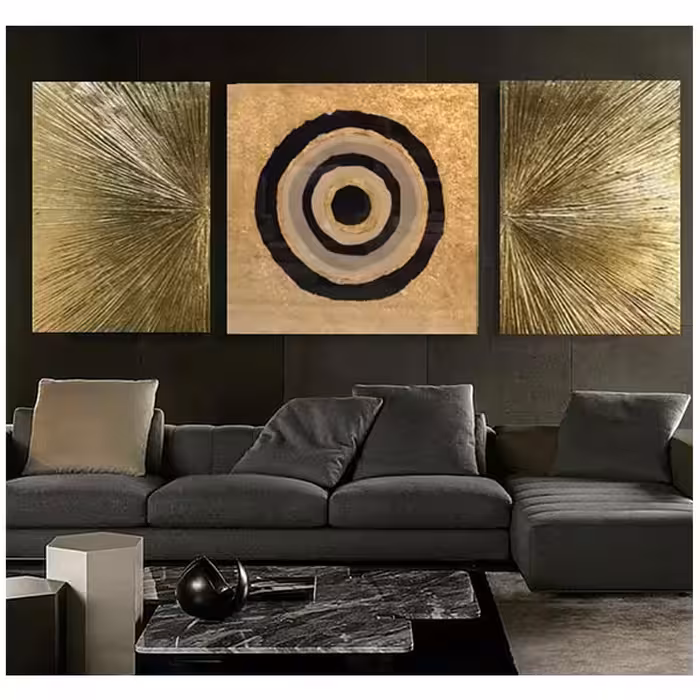 تابلو نقاشی ورق طلا مدل چشم نظر  کد 0073 مجموعه 3 عددی